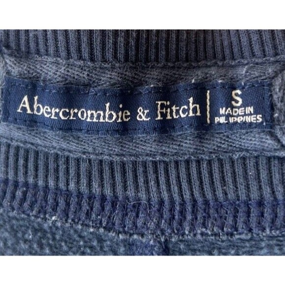 Y2K Abercrombie & Fitch Navy Blue Embroidered Joggers Sweatpants Drawstring S - Picture 8 of 9